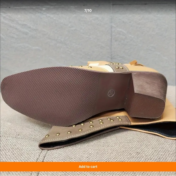 Beautiful Western Cowgirl Boots with mixed colors. Tan fringe - Picture 3 of 6